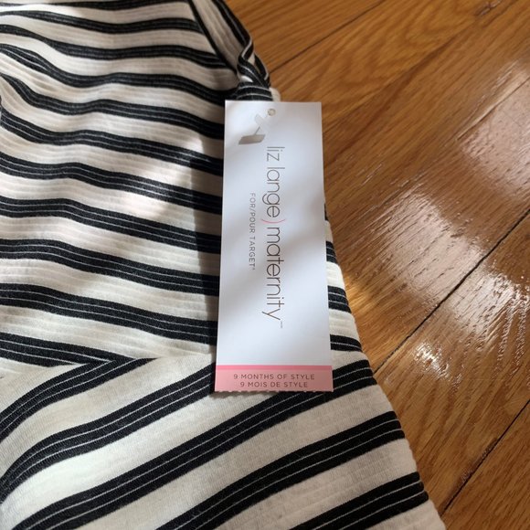 Sleeveless Maternity Dress (NWT) Black and White Striped - Liz Lange - Picture 3 of 5